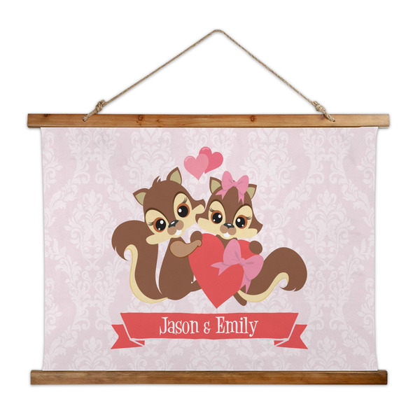 Custom Chipmunk Couple Wall Hanging Tapestry - Wide (Personalized)