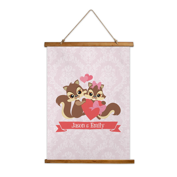 Custom Chipmunk Couple Wall Hanging Tapestry - Tall (Personalized)