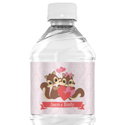 Chipmunk Couple Water Bottle Labels - Custom Sized (Personalized)