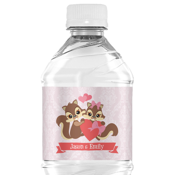 Custom Chipmunk Couple Water Bottle Labels - Custom Sized (Personalized)