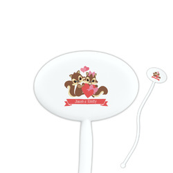 Chipmunk Couple Oval Plastic Stir Sticks (Personalized)