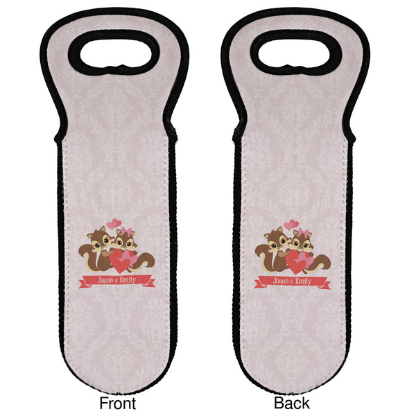 Chipmunk Couple Wine Tote Front & Back