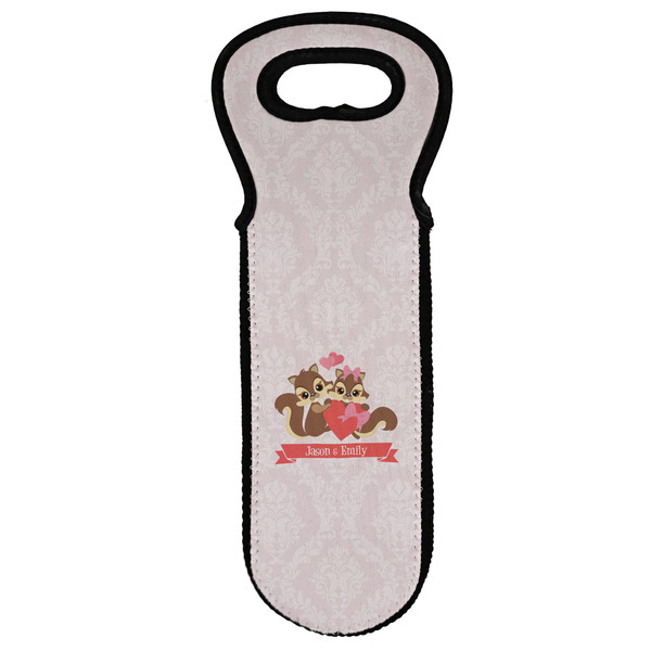 Custom Chipmunk Couple Wine Tote Bag (Personalized)