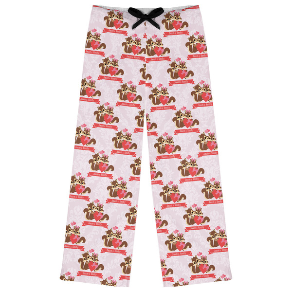 Custom Chipmunk Couple Womens Pajama Pants - S (Personalized)