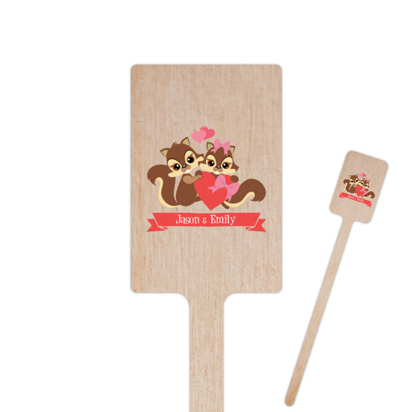 Custom Chipmunk Couple 6.25" Rectangle Wooden Stir Sticks - Double Sided (Personalized)