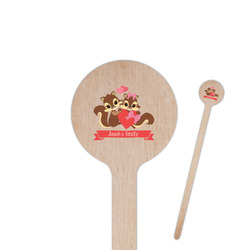 Chipmunk Couple 7.5" Round Wooden Stir Sticks - Single Sided (Personalized)