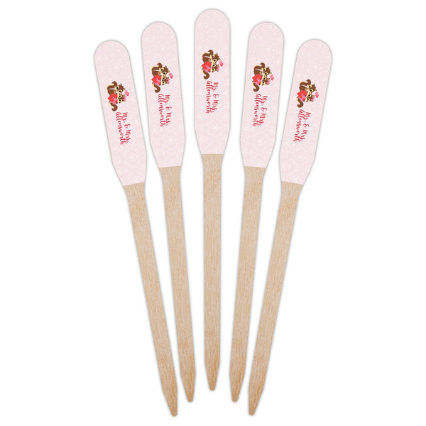 Chipmunk Couple Wooden Food Pick - Paddle - Fan View