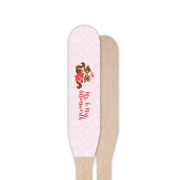 Chipmunk Couple Wooden Food Pick - Paddle - Single Sided - Front & Back