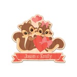 Chipmunk Couple Genuine Maple or Cherry Wood Sticker (Personalized)