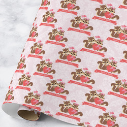 Chipmunk Couple Wrapping Paper Roll - Large - Matte (Personalized)