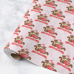 Chipmunk Couple Wrapping Paper Roll - Medium - Matte (Personalized)