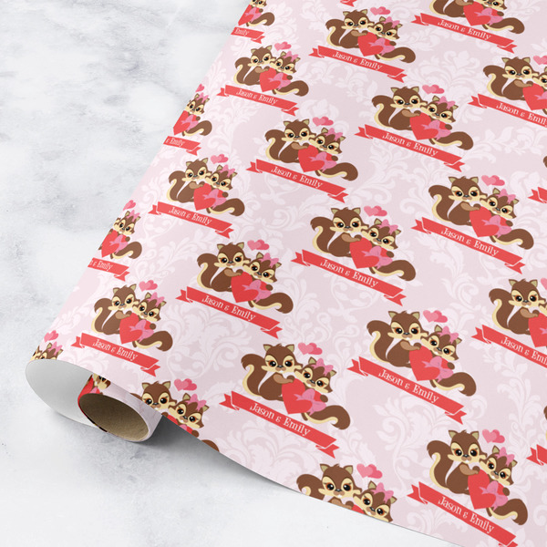 Custom Chipmunk Couple Wrapping Paper Roll - Medium (Personalized)