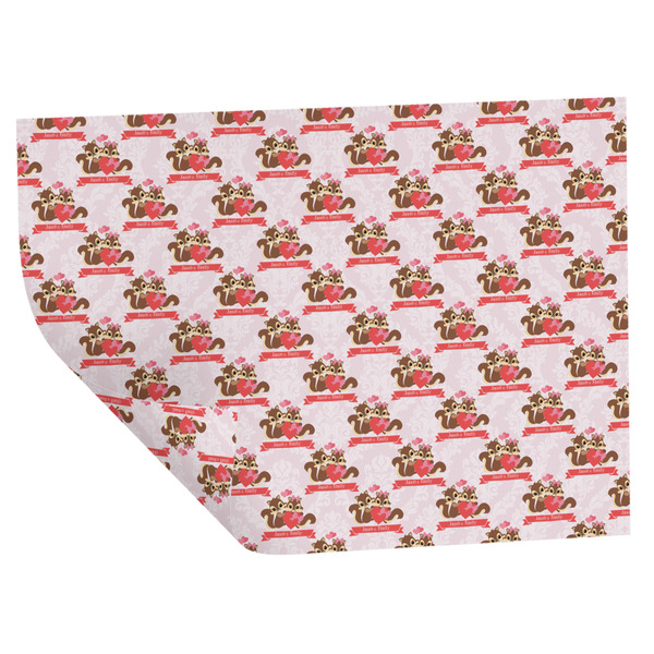 Custom Chipmunk Couple Wrapping Paper Sheets - Double-Sided - 20" x 28" (Personalized)