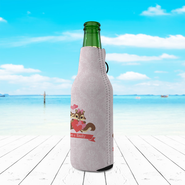 Chipmunk Couple Zipper Bottle Cooler - LIFESTYLE