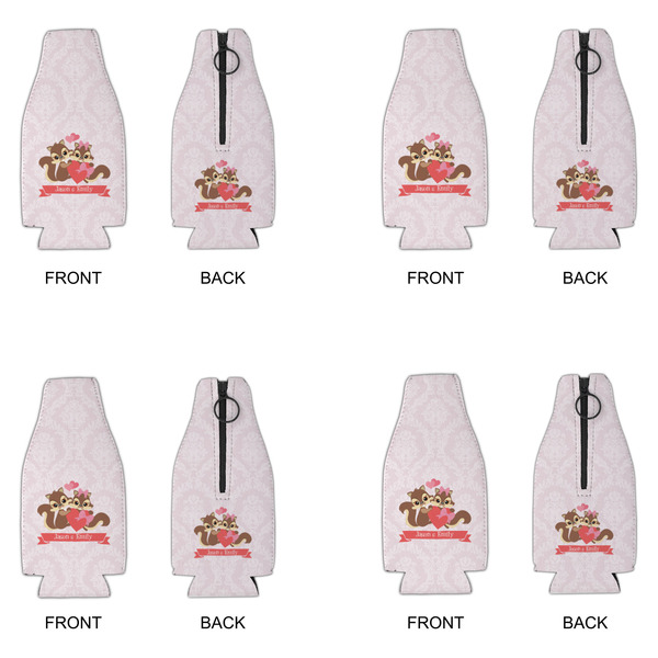 Chipmunk Couple Zipper Bottle Cooler - Set of 4 - APPROVAL