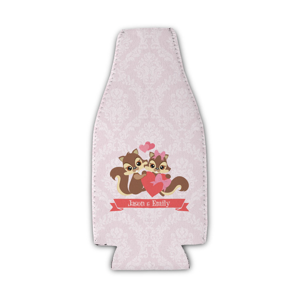 Chipmunk Couple Zipper Bottle Cooler - Set of 4 - FRONT