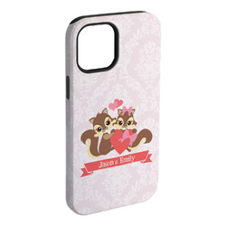 Chipmunk Couple iPhone Case - Rubber Lined - iPhone 15 Plus (Personalized)