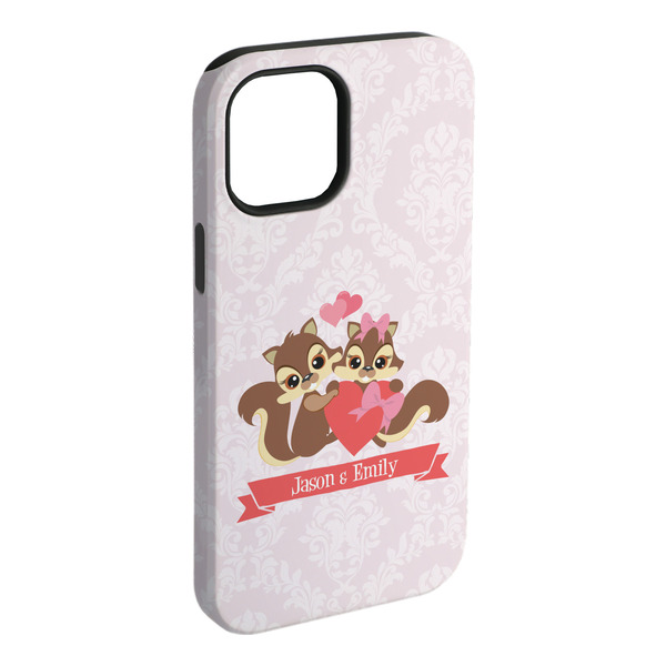 Custom Chipmunk Couple iPhone Case - Rubber Lined - iPhone 15 Plus (Personalized)