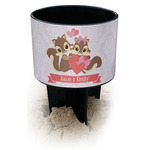 Chipmunk Couple Black Beach Spiker Drink Holder (Personalized)