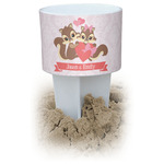 Chipmunk Couple White Beach Spiker Drink Holder (Personalized)