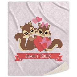 Chipmunk Couple Sherpa Throw Blanket (Personalized)