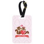 Chipmunk Couple Metal Luggage Tag w/ Couple's Names