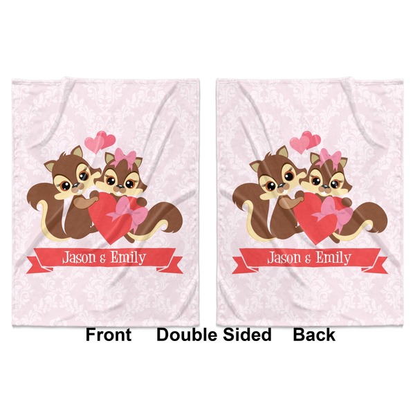 Racoon Couple Baby Blanket (Double Sided - Printed Front and Back)