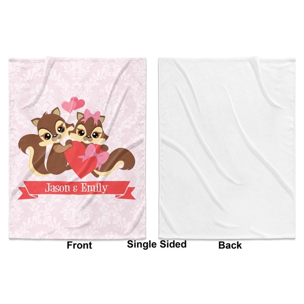 Racoon Couple Baby Blanket (Single Sided - Printed Front, White Back)