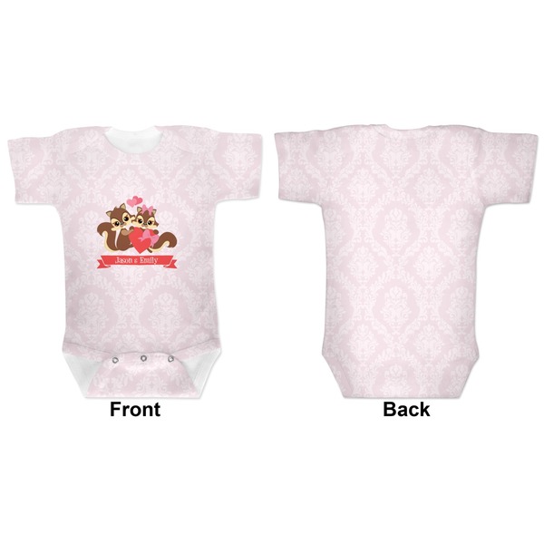 Raccoon Couple Baby Bodysuit Approval