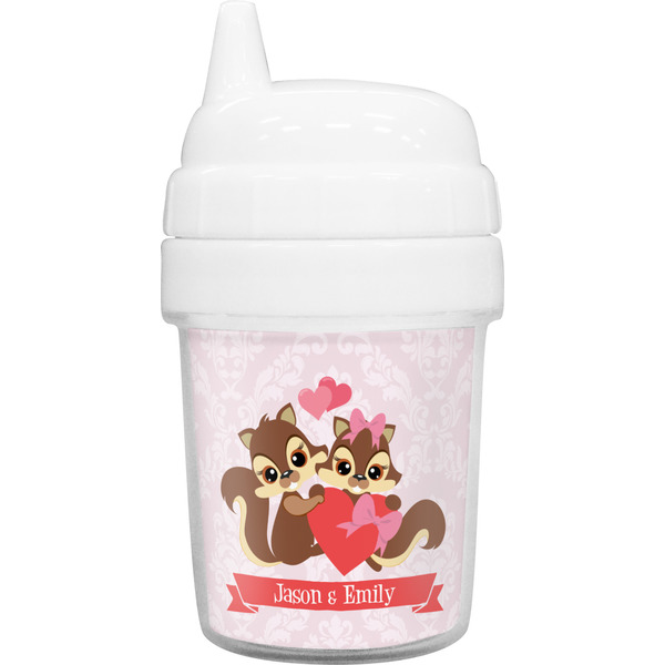 Custom Chipmunk Couple Baby Sippy Cup (Personalized)