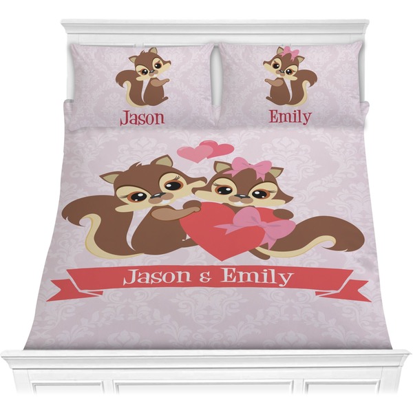 Custom Chipmunk Couple Comforter Set - Full / Queen (Personalized)