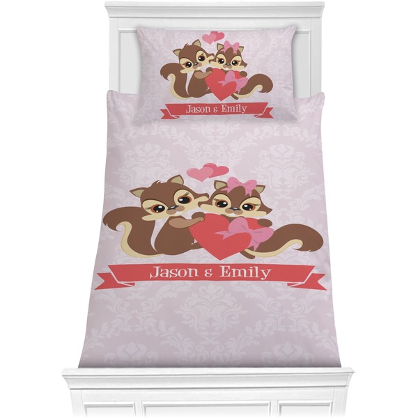 Custom Chipmunk Couple Comforter Set - Twin XL (Personalized)