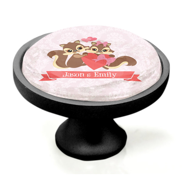 Racoon Couple Black Custom Cabinet Knob (Side)