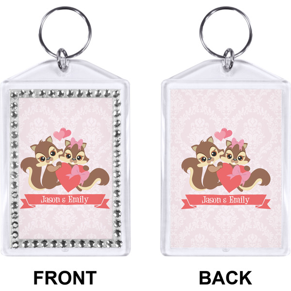 Racoon Couple Bling Keychain (Front + Back)
