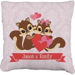 Chipmunk Couple Faux-Linen Throw Pillow 20" (Personalized)