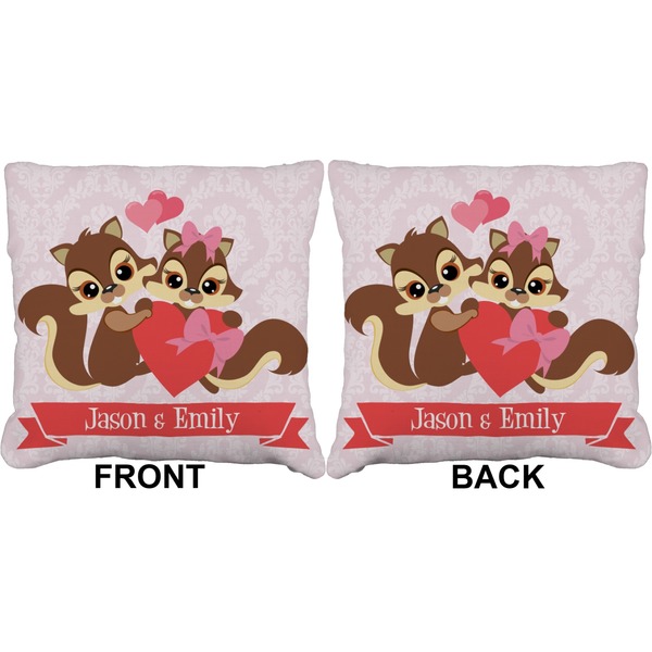 Racoon Couple Burlap Pillow Approval