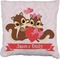 Racoon Couple Burlap Pillow (Personalized)