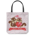Chipmunk Couple Canvas Tote Bag - Large - 18"x18" (Personalized)