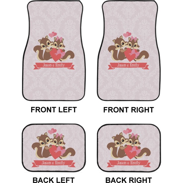Racoon Couple Car Floor Mats Set (2F + 2B)