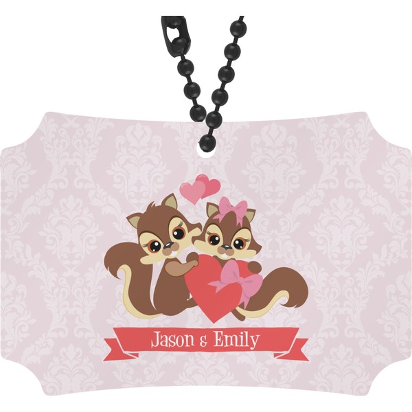Custom Chipmunk Couple Rear View Mirror Ornament (Personalized)