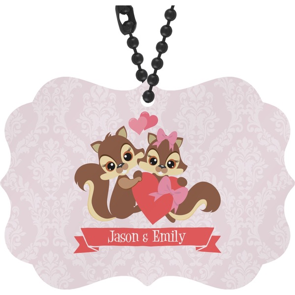 Custom Chipmunk Couple Rear View Mirror Charm (Personalized)
