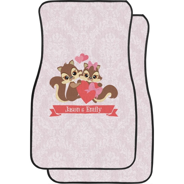 Custom Chipmunk Couple Car Floor Mats (Front Seat) (Personalized)