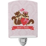 Chipmunk Couple Ceramic Night Light (Personalized)