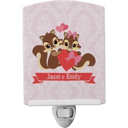 Chipmunk Couple Ceramic Night Light (Personalized)