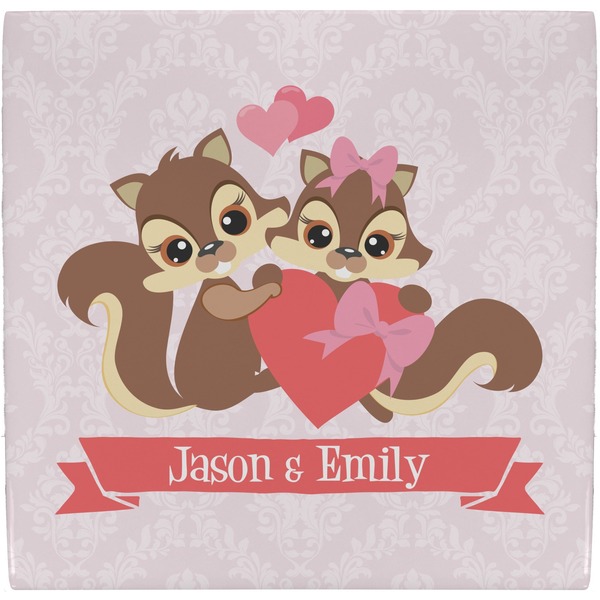 Custom Chipmunk Couple Ceramic Tile Hot Pad (Personalized)