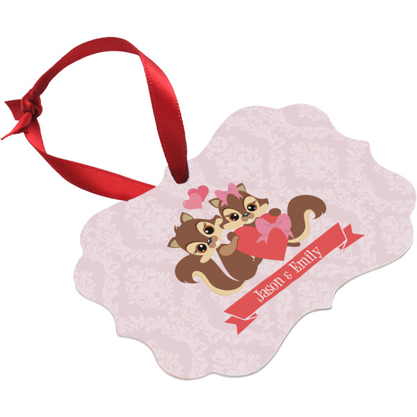 Racoon Couple Christmas Ornament (Angle View)