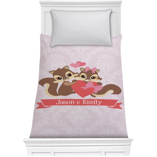 Custom Chipmunk Couple Comforter - Twin XL (Personalized)