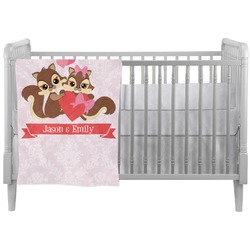 Chipmunk Couple Crib Comforter / Quilt (Personalized)