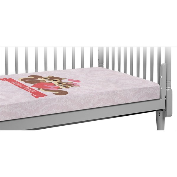 Custom Chipmunk Couple Crib Fitted Sheet (Personalized)