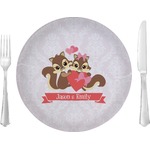 Chipmunk Couple Glass Lunch / Dinner Plate 10" (Personalized)